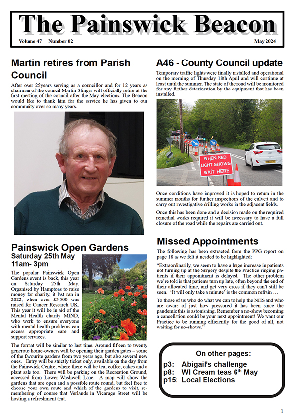 The latest edition of The Painswick Beacon May 2024